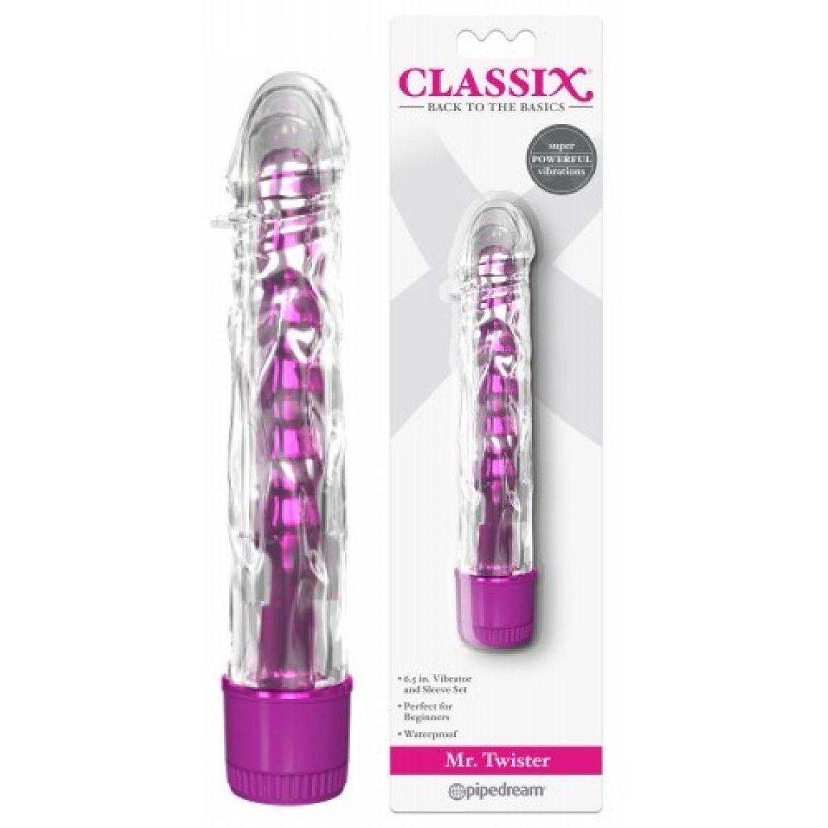 Вибратор Classix Mr.Twister Metallic Vibe with TPE Sleeve Pink
