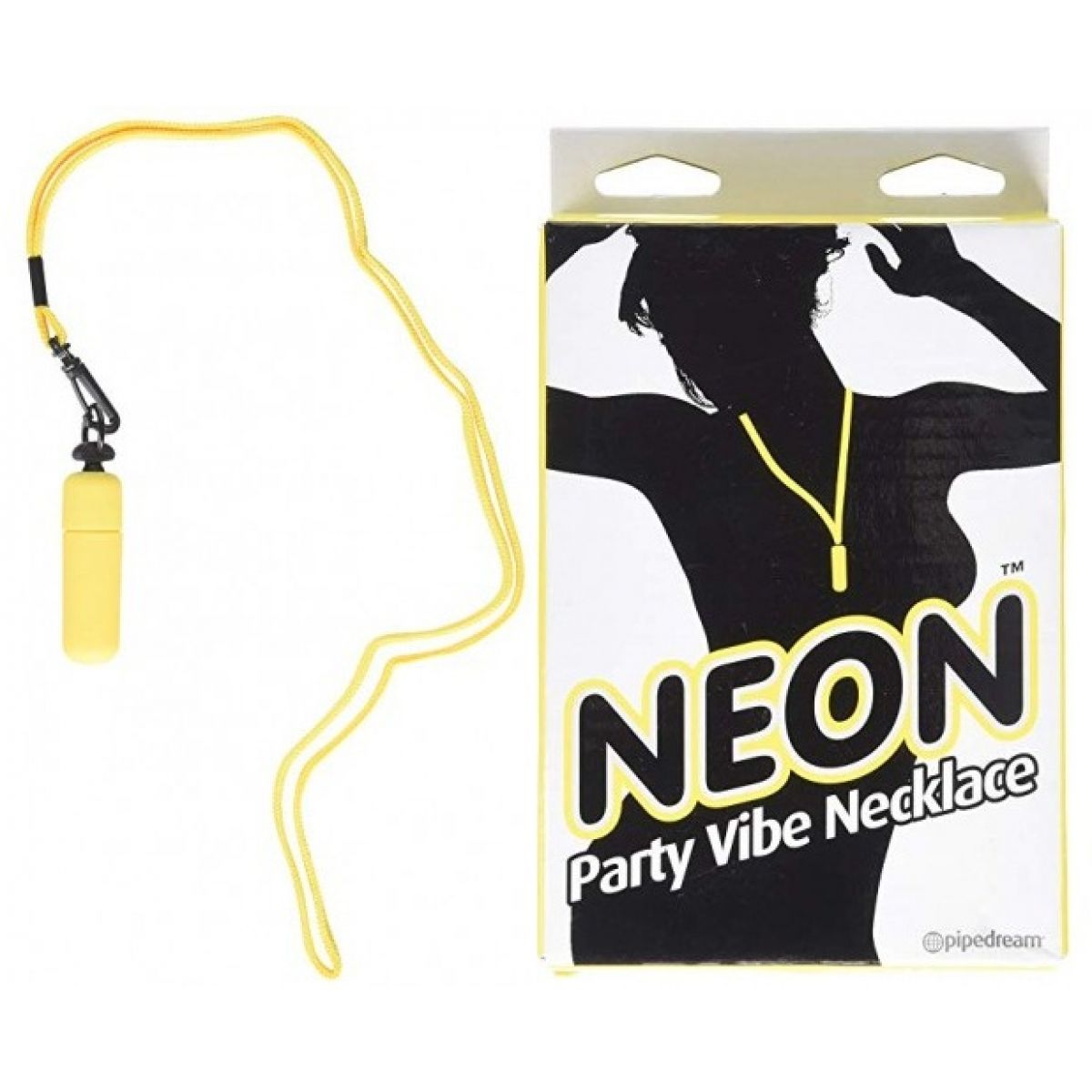 Вибро-пуля  желтого цвета на шнурке Neon Party Vibe Necklace