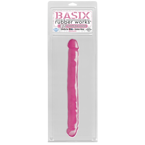 Двухсторонний фаллоимитатор Basix Rubber Works 12 in Double Dong Pink