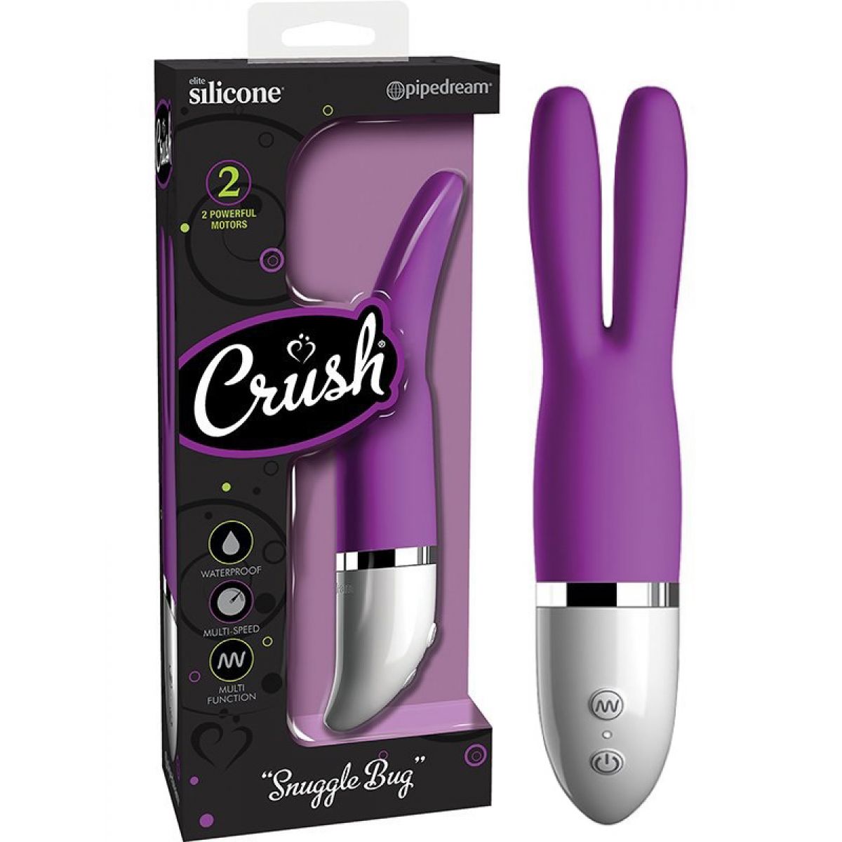 Двойной сплит-вибромассажер Snuggle Bug с ушками