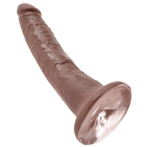 Реалистичный фаллоимитатор мулат на присоске King Cock Brown 18 см