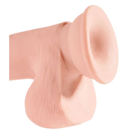 Фаллоимитатор с мошонкой на присоске King Cock Triple Density Cock with Balls Light 22 см