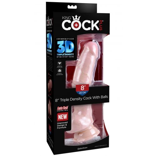 Фаллоимитатор с мошонкой на присоске King Cock Triple Density Cock with Balls Light 25 см