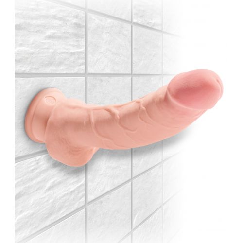 Фаллоимитатор с мошонкой на присоске King Cock Triple Density Cock with Balls Light 25 см