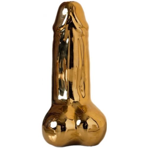 Золотая керамическая настольная ваза Достоинство 21 см