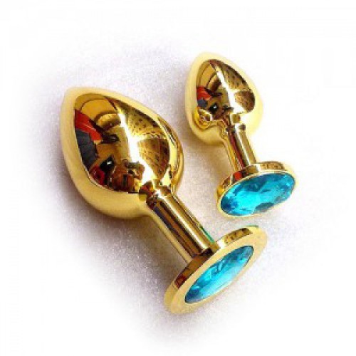 Анальное украшение Golden Plug Large голубой