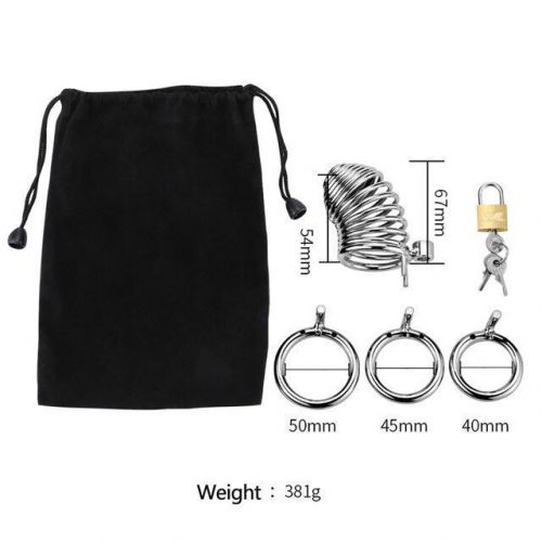 Мужской стальной пояс верности со сменными кольцами