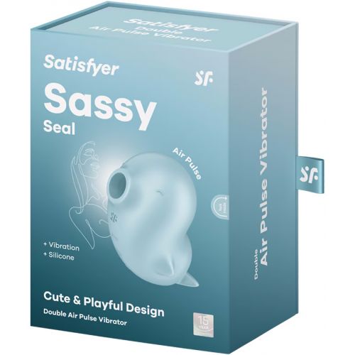Вакуумно-волновой стимулятор с вибрацией Satisfyer Sassy Seal голубой