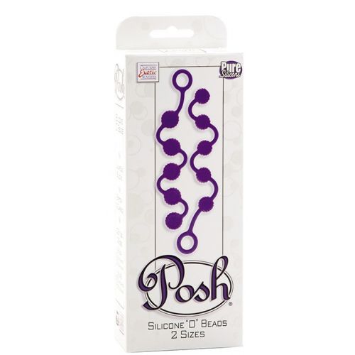 Набор длинных анальных цепочек с рельефными шариками Posh Silicone O Beads