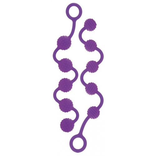 Набор длинных анальных цепочек с рельефными шариками Posh Silicone O Beads