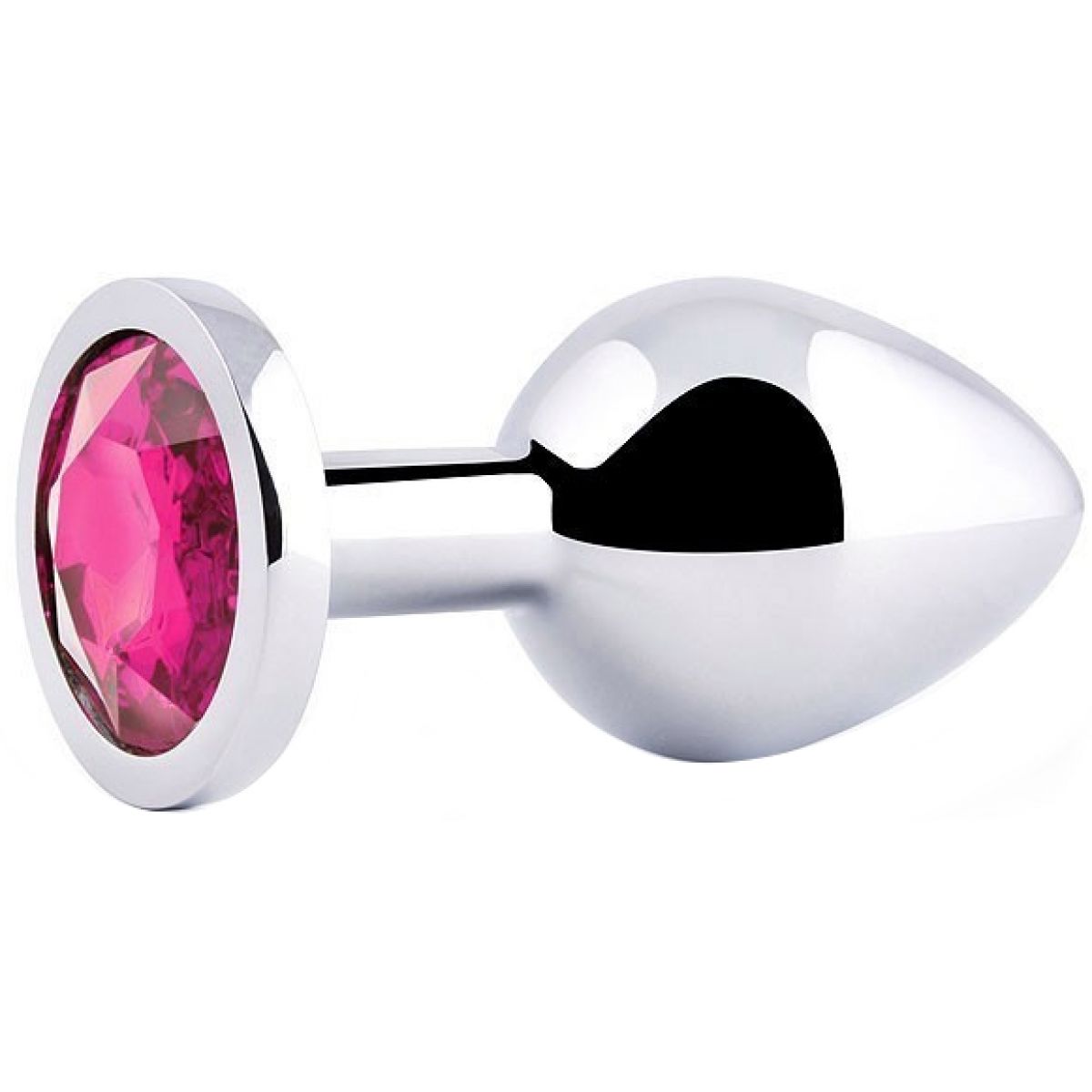 Металлическая анальная пробка с рубиновым камушком L