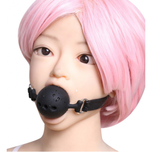 Кляп-шар из медицинского силикона черного цвета