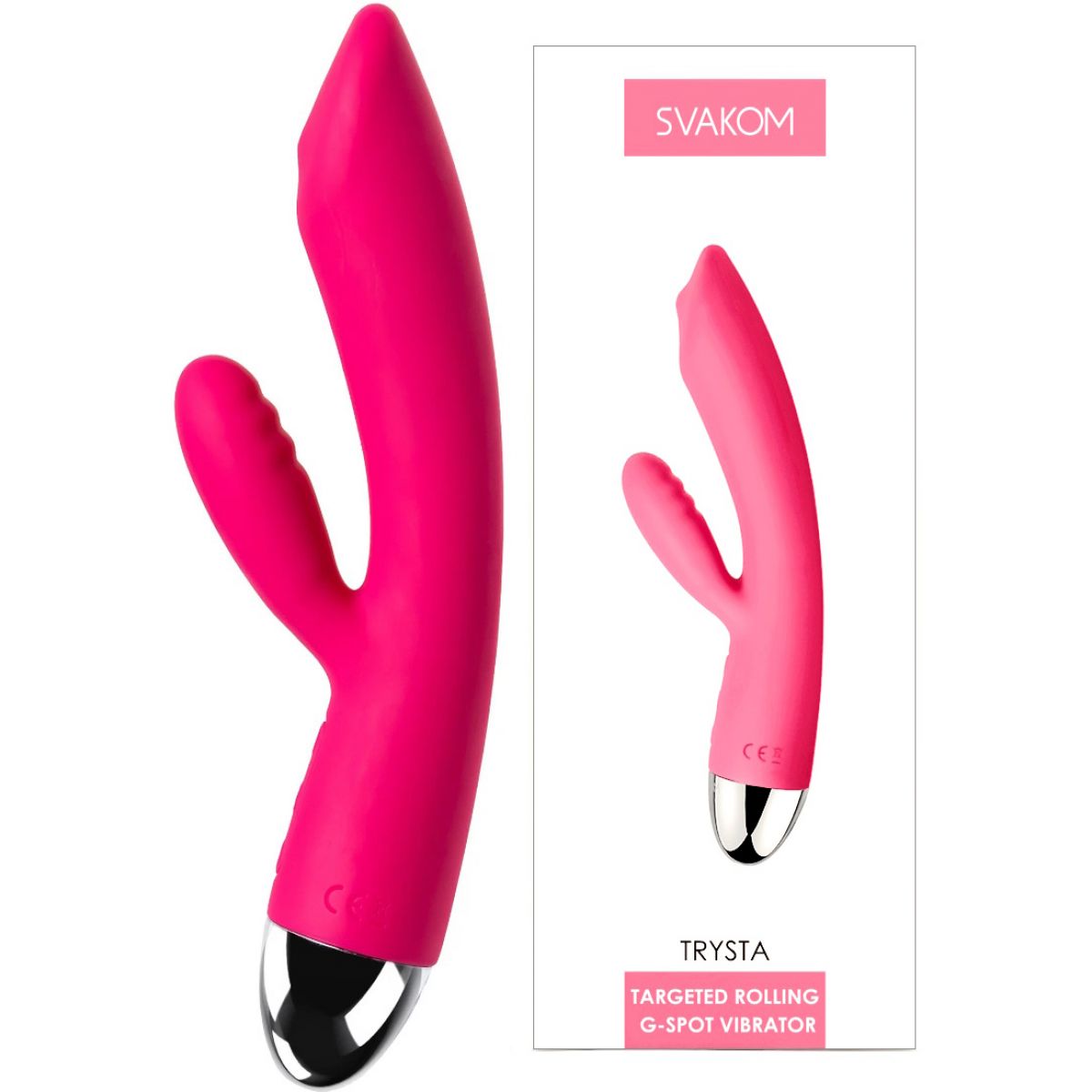 Перезаряжаемый вибратор для точки G с функцией переминания в вагинальном отростке Svakom Trysta