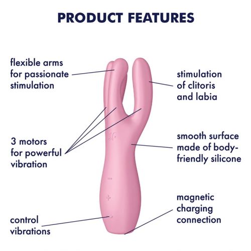 Универсальный вибростимулятор Satisfyer Threesome 3 розовый