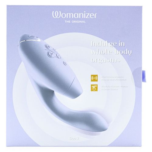 Роскошный вакуумный вибростимулятор для G точки и клитора Womanizer Duo 2 сиреневый