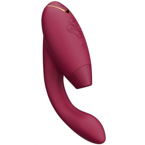 Роскошный вакуумный вибростимулятор для G точки и клитора Womanizer Duo 2 бордовый