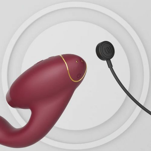 Роскошный вакуумный вибростимулятор для G точки и клитора Womanizer Duo 2 бордовый