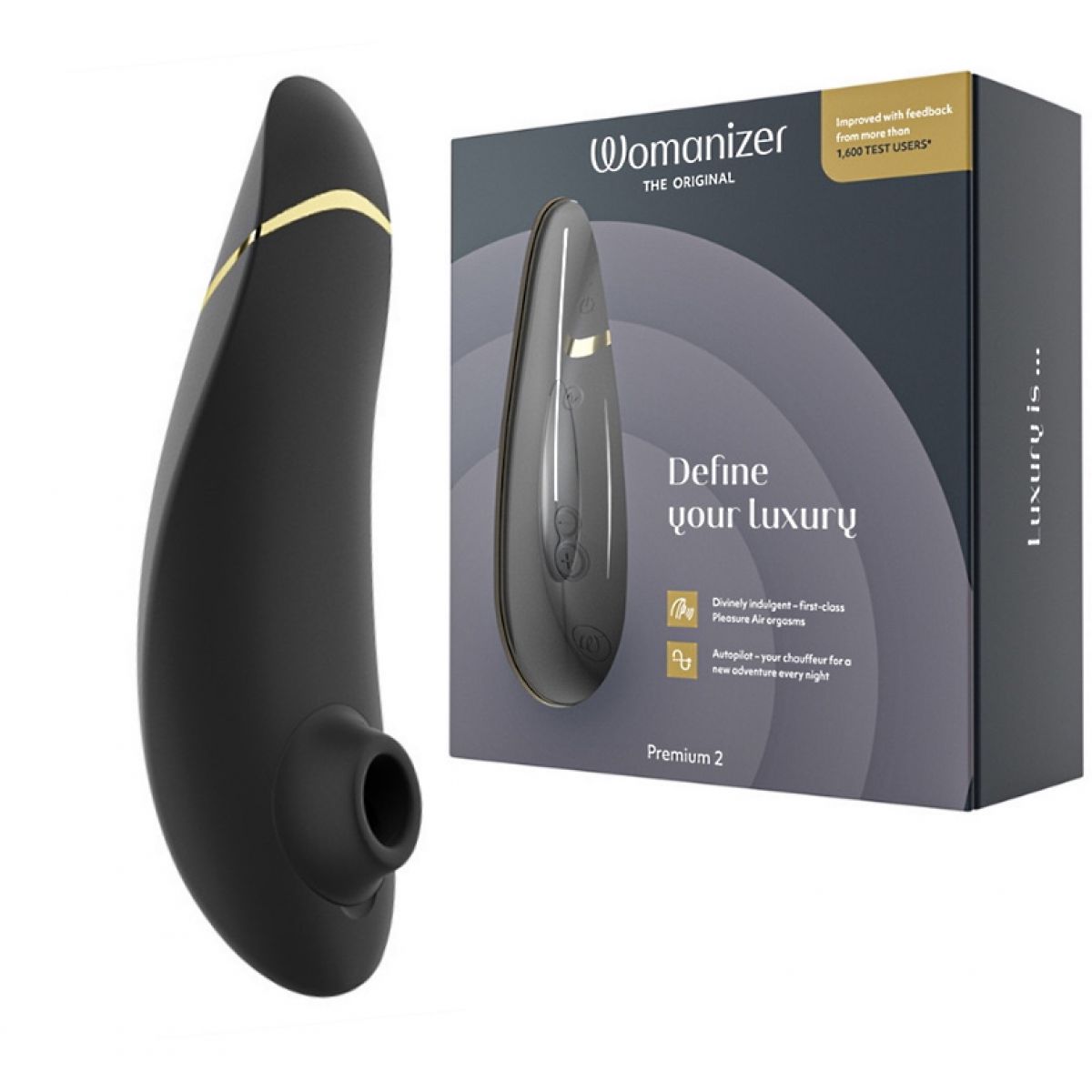 Womanizer Premium 2 Black - Бесконтактный стимулятор клитора