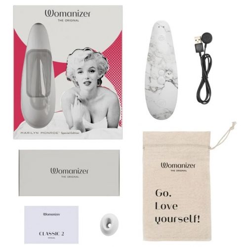 Бесконтактный стимулятор клитора Womanizer Marilyn Monroe White Marble​