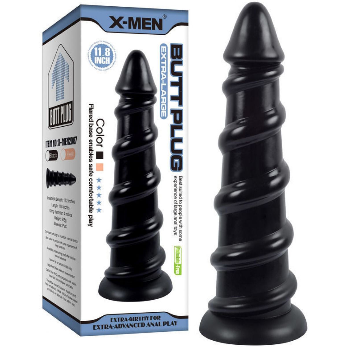 Фаллоимитатор с рельефным рисунком X-Men Butt Plug 30 см