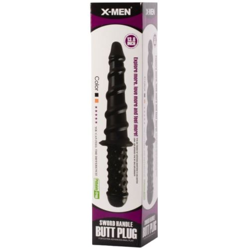 Двухсторонний фаллос с рельефным рисунком X-Men Sword Handle 35 см