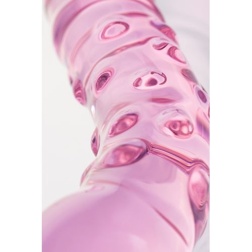 Двусторонний фаллоимитатор Sexus Glass, стекло, розовый, 20,5 см