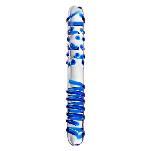 Двусторонний фаллоимитатор Sexus Glass, стекло, прозрачный, 22 см