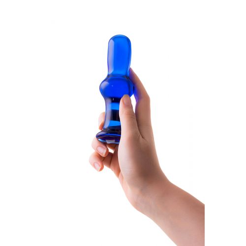 Анальная втулка Sexus Glass, стекло, синяя, 13,5 см, Ø 4,5 см