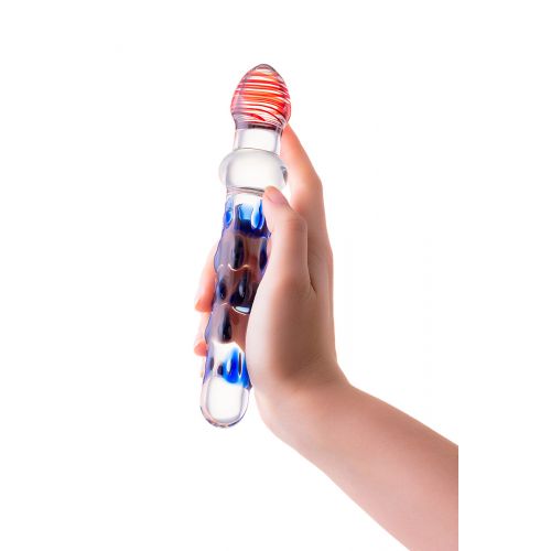 Двусторонний фаллоимитатор Sexus Glass, стекло, прозрачный, 20 см