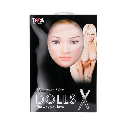Кукла надувная Liliana с реалистичной головой, TOYFA Dolls-X, блондинка, с двумя отверстиями