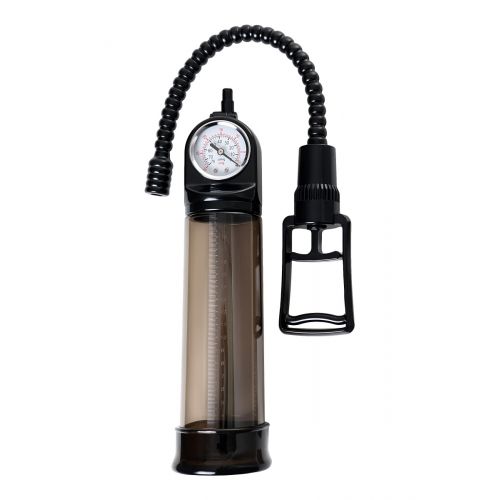 Помпа для пениса Sexus Men Training, вакуумная, механическая, с манометром, ABS пластик, чёрный