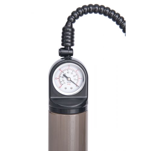 Помпа для пениса Sexus Men Training, вакуумная, механическая, с манометром, ABS пластик, чёрный