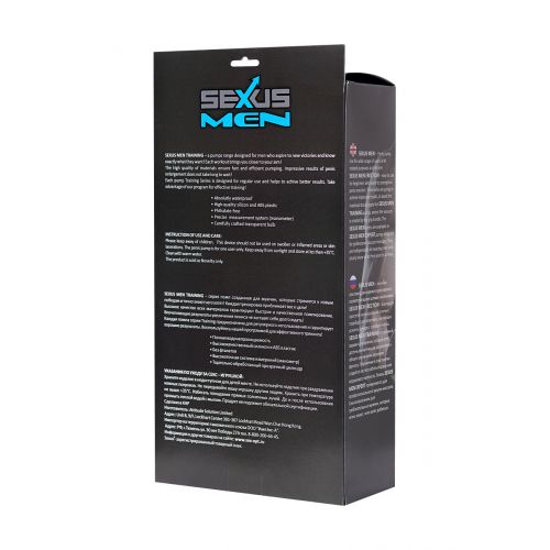 Помпа для пениса Sexus Men Training, вакуумная, механическая, с манометром, ABS пластик, чёрный
