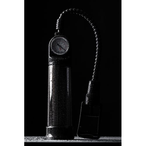 Помпа для пениса Sexus Men Training, вакуумная, механическая, с манометром, ABS пластик, чёрный