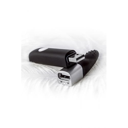 Вибратор клиторальный 8Gb USB памяти, 7 режимов вибрации, черный