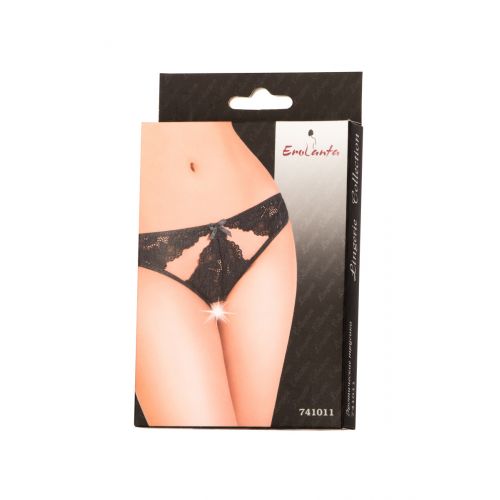 Эротические трусики (42-44) Erolanta Lingerie Collection, кружевные с ажурными вырезами, черные Эротические трусики (42-44) Erolanta Lingerie Collection, кружевные с ажурными вырезами, черные