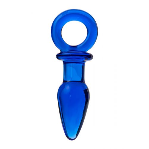 Анальная втулка Sexus Glass, стекло, синяя, 14 см, Ø 3,5 см