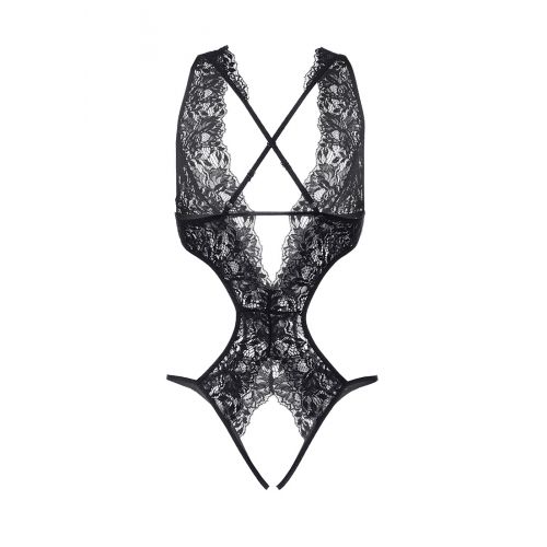 Эротическое боди (50-52) Erolanta Lingerie Collection с глубоким декольте, кружевное, черное Эротическое боди (50-52) Erolanta Lingerie Collection с глубоким декольте, кружевное, черное