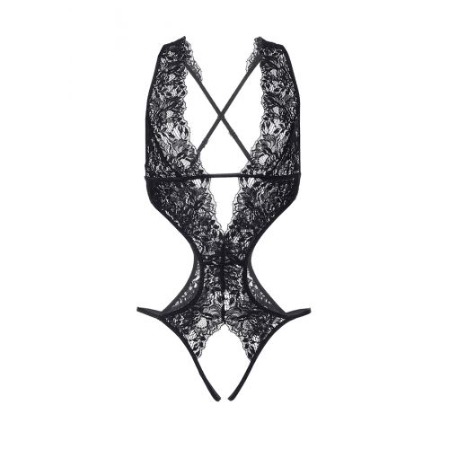 Эротическое боди (50-52) Erolanta Lingerie Collection с глубоким декольте, кружевное, черное Эротическое боди (50-52) Erolanta Lingerie Collection с глубоким декольте, кружевное, черное