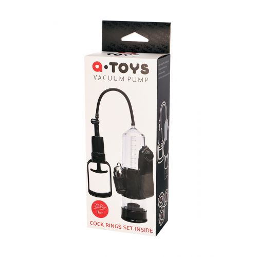 Помпа для пениса TOYFA A-Toys с вибрацией, PVC, чёрный, 22,8 см
