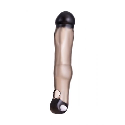 Насадка ToyFa XLover, для увеличения размера с вибрацией,TPE, черная прозрачная, 19,4 см