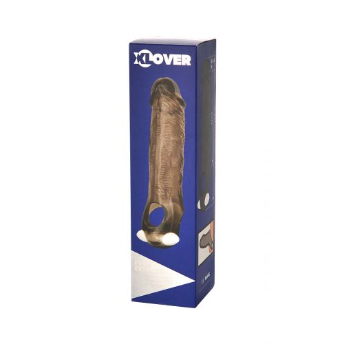Насадка ToyFa XLover, для увеличения размера с вибрацией,TPE, черная прозрачная, 15,5 см