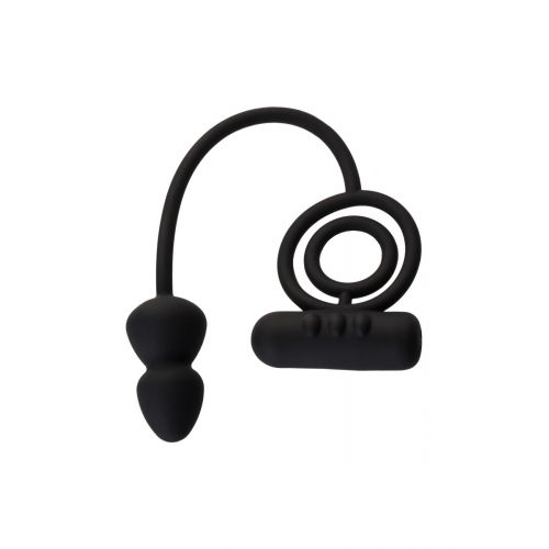 Анальная пробка с дополнительной стимуляцией Erotist, силикон, черная