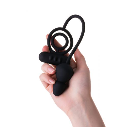 Анальная пробка с дополнительной стимуляцией Erotist, силикон, черная
