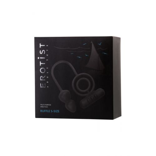 Анальная пробка с дополнительной стимуляцией Erotist, силикон, черная