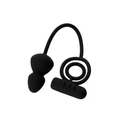 Анальная пробка с дополнительной стимуляцией Erotist, силикон, черная Анальная пробка с дополнительной стимуляцией Erotist, силикон, черная