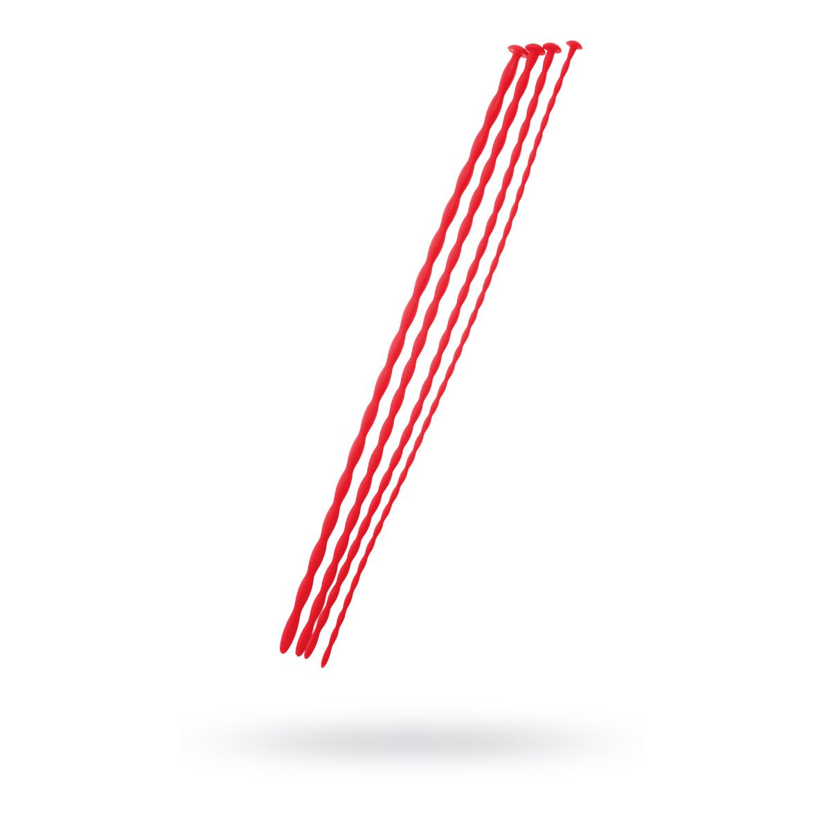 Набор уретральных зондов Black & Red by TOYFA, 4 штуки, красный