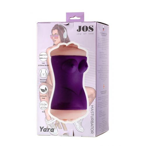 Мастурбатор двусторонний JOS YARA, TPR, телесный, 17,5 см