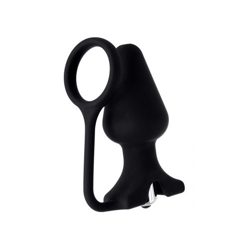 Анальная пробка с кольцом Erotist DISCOVERER, силикон, чёрный, 9 см, Ø3,7