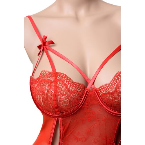 Эротическое боди Candy Girl, красное, XL